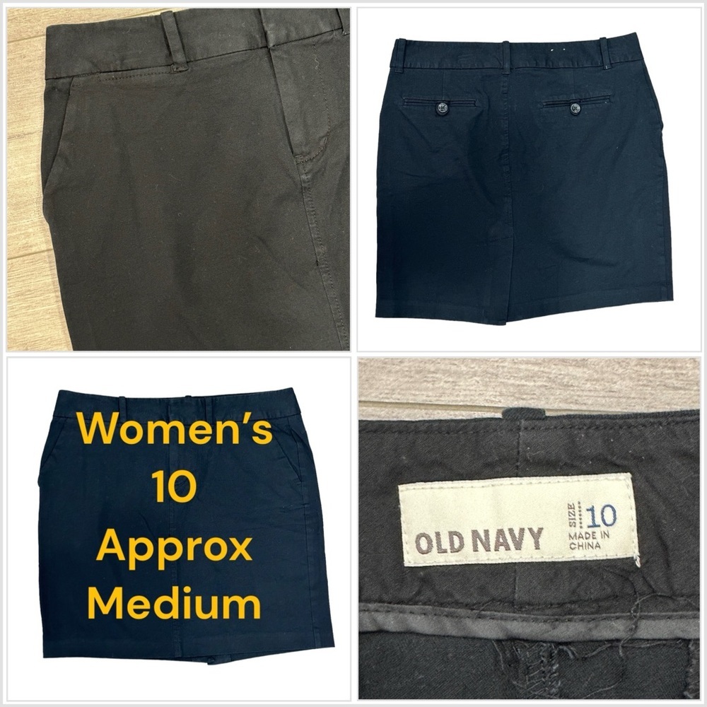 Women’s Old Navy M Medium 10 Skirt Black 4 Pocket Stretch NWOT